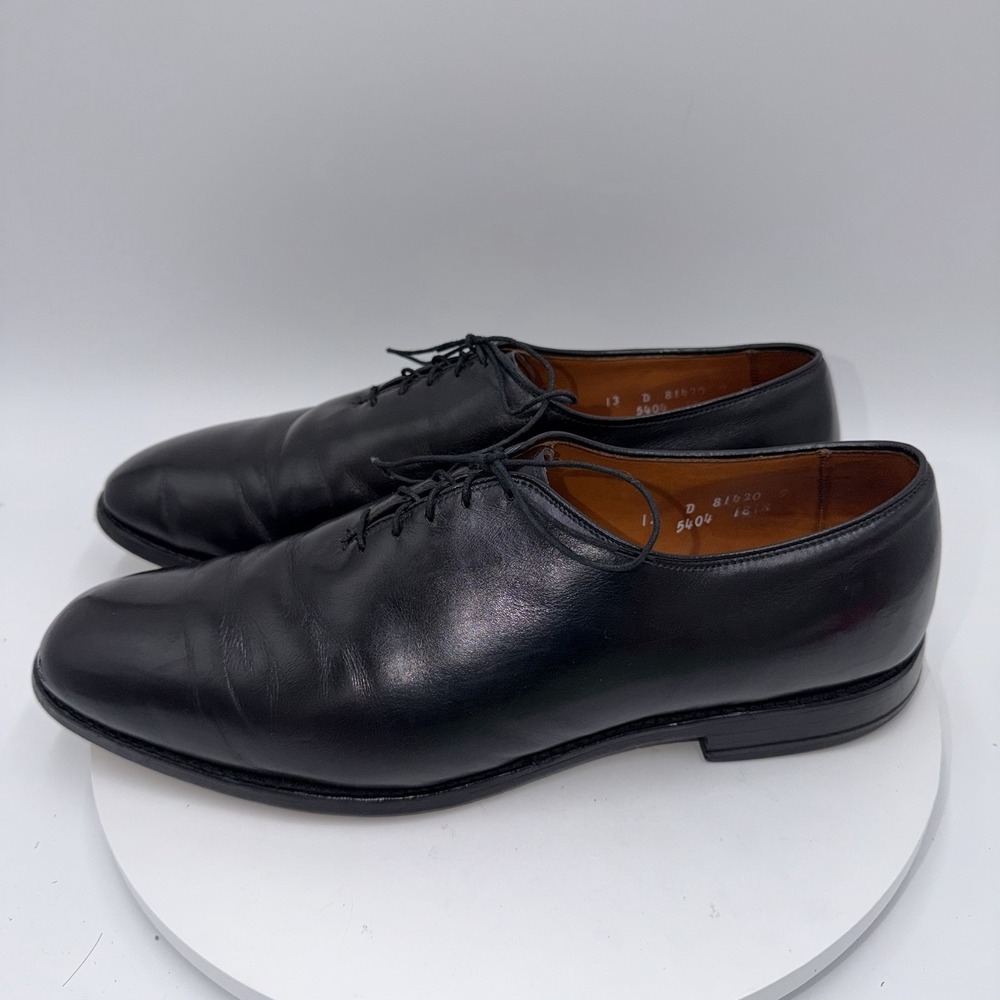 Allen Edmonds Austin Mens Plain Black Calfskin Leather Oxford USA Made VTG 13D